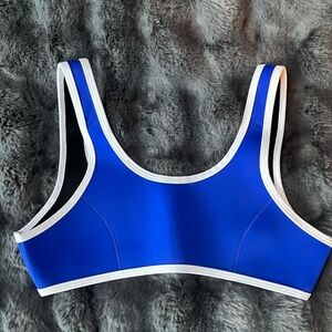 COPY - Hoaka Swimwear Neoprene Bikini Top Blue with White Medium ++